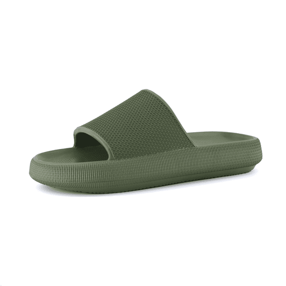 Cushionaire Men's Feather cloud recovery pool slide with +Comfort