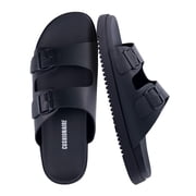 Cushionaire Nation Slip On Slides for Men with Adjustable Straps, Cushioned Footbed and Ridged Grip Outsole - Everyday Mens Sandals
