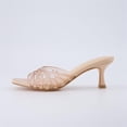 thumbnail image 1 of Cushionaire Naty Jelly Kitten Heels for Women, Chic Slip-On Mule Design with Modern Open Square Toe Womens Heels, 1 of 19