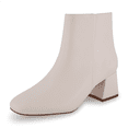 thumbnail image 1 of Cushionaire Nexus Chunky Heel Boots for Women, Stylish Vegan Leather Dress Ankle Booties with Memory Foam and Side Zipper, 1 of 5