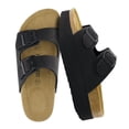 thumbnail image 1 of Cushionaire Plane Comfortable Platform Womens Sandals with Double Buckle Straps and Genuine Suede Cushioned Footbed, Wide Widths Available, 1 of 14