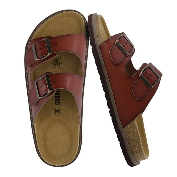 Cushionaire Plano Slip-On Sandals for Women 2025 with Arch Support, Adjustable Buckle Straps, and Stitched Outsole – Casual Flat Summer Womens Sandals