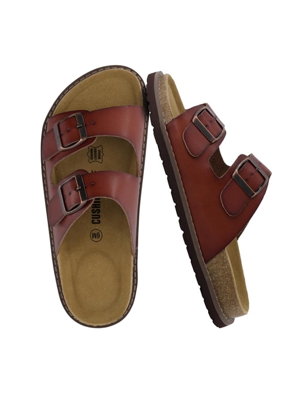 Plano Slip-On Sandals for Women 2025 with Arch Support, Adjustable Buckle Straps, and Stitched Outsole – Casual Flat Summer Womens Sandals