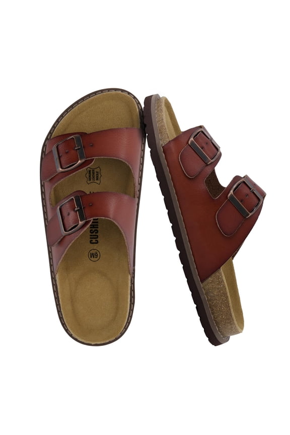 Plano Slip-On Sandals for Women 2025 with Arch Support, Adjustable Buckle Straps, and Stitched Outsole – Casual Flat Summer Womens Sandals