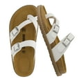 thumbnail image 1 of Cushionaire Pluto Cork Footbed Summer Sandals for Women 2025 Comfortable Slides with Adjustable Buckles, Toe Loop & Stitched Design – Stylish Slip On Women Footwear, 1 of 18