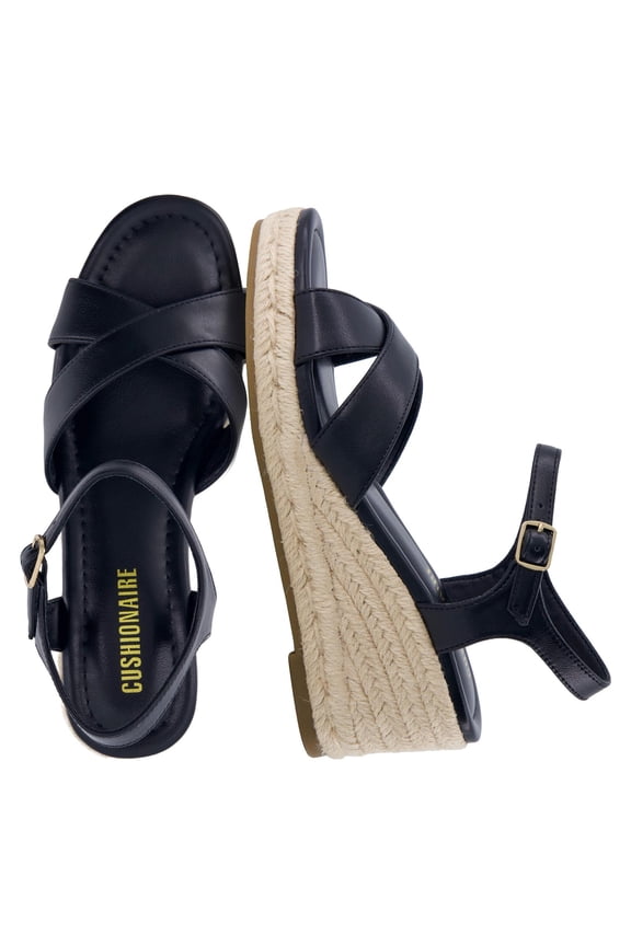 Prego Espadrille Wedge Sandals for Women, Crisscross Open Toe Wedge Heels with Adjustable Ankle Strap