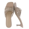 thumbnail image 1 of Cushionaire Quiz Kitten Heels for Women, Strappy Heeled Sandals with Cushioned Footbed, Slip On Open Toe Sandal, 1 of 19