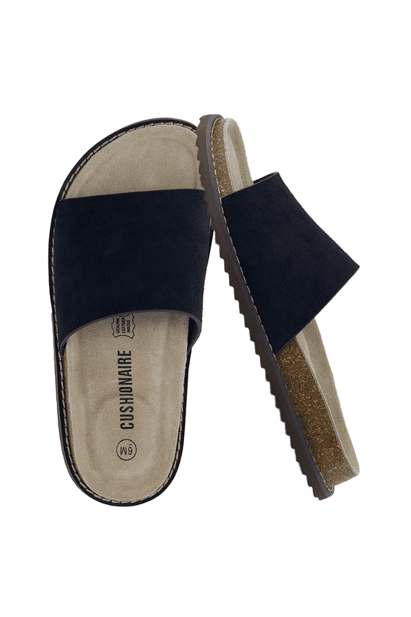 Ritual Suede Slide Sandals for Women - Slip On Womens Leather Sandals with Cushioned Cork Footbed and Arch Support
