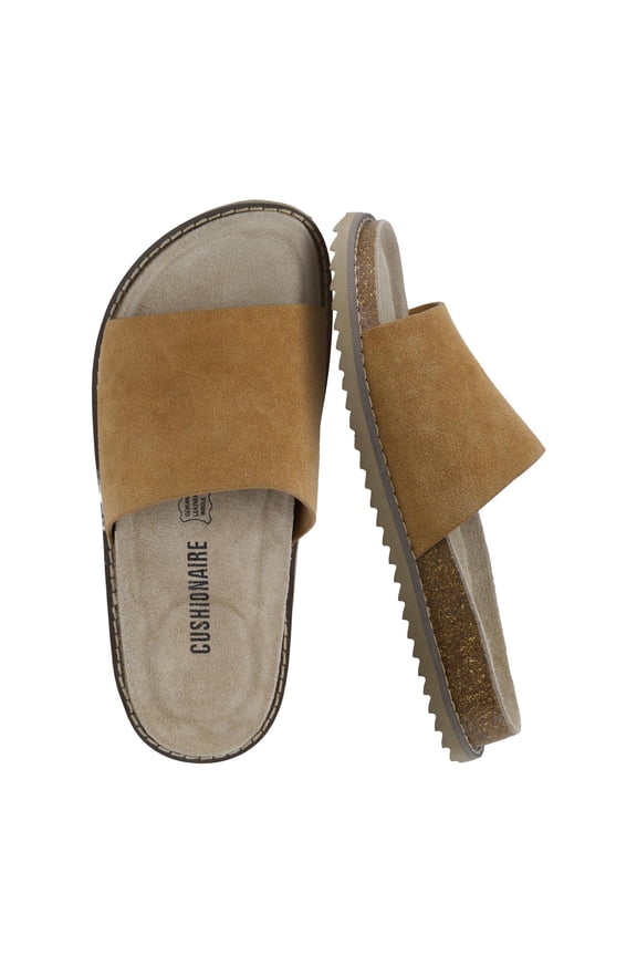 Ritual Suede Slide Sandals for Women - Slip On Womens Leather Sandals with Cushioned Cork Footbed and Arch Support