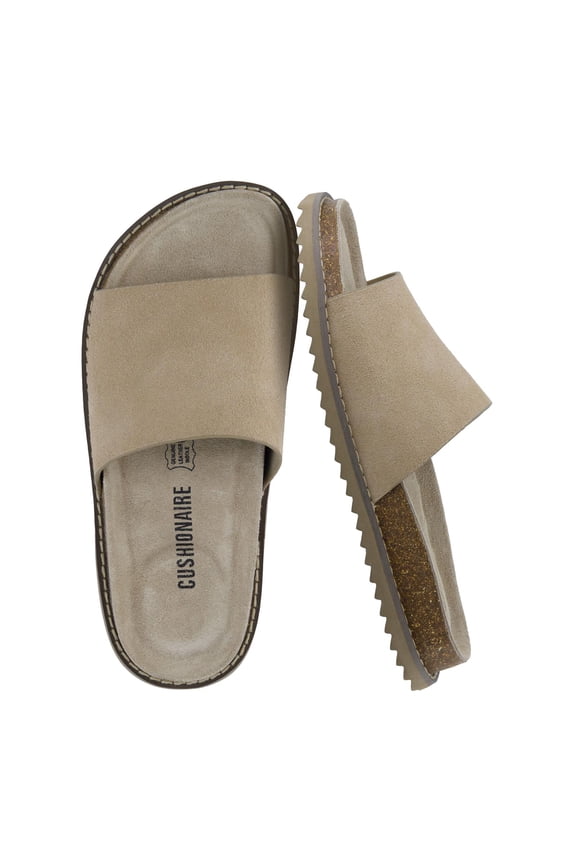 Ritual Suede Slide Sandals for Women - Slip On Womens Leather Sandals with Cushioned Cork Footbed and Arch Support