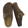 thumbnail image 1 of Cushionaire Rusty Genuine Leather Clogs for Women, Comfortable Slip On Womens Shoes with Adjustable Buckle and Soft Memory Foam, 1 of 20