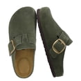 thumbnail image 1 of Cushionaire Rusty Genuine Leather Clogs for Women, Comfortable Slip On Womens Shoes with Adjustable Buckle and Soft Memory Foam, 1 of 20