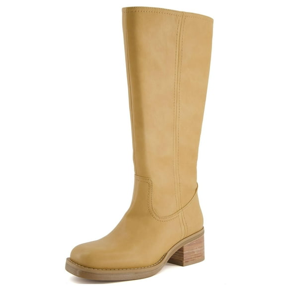 Cushionaire Sawyer Tall Chunky Heel Womens Boots - Pull On Casual Knee High Boots for Women