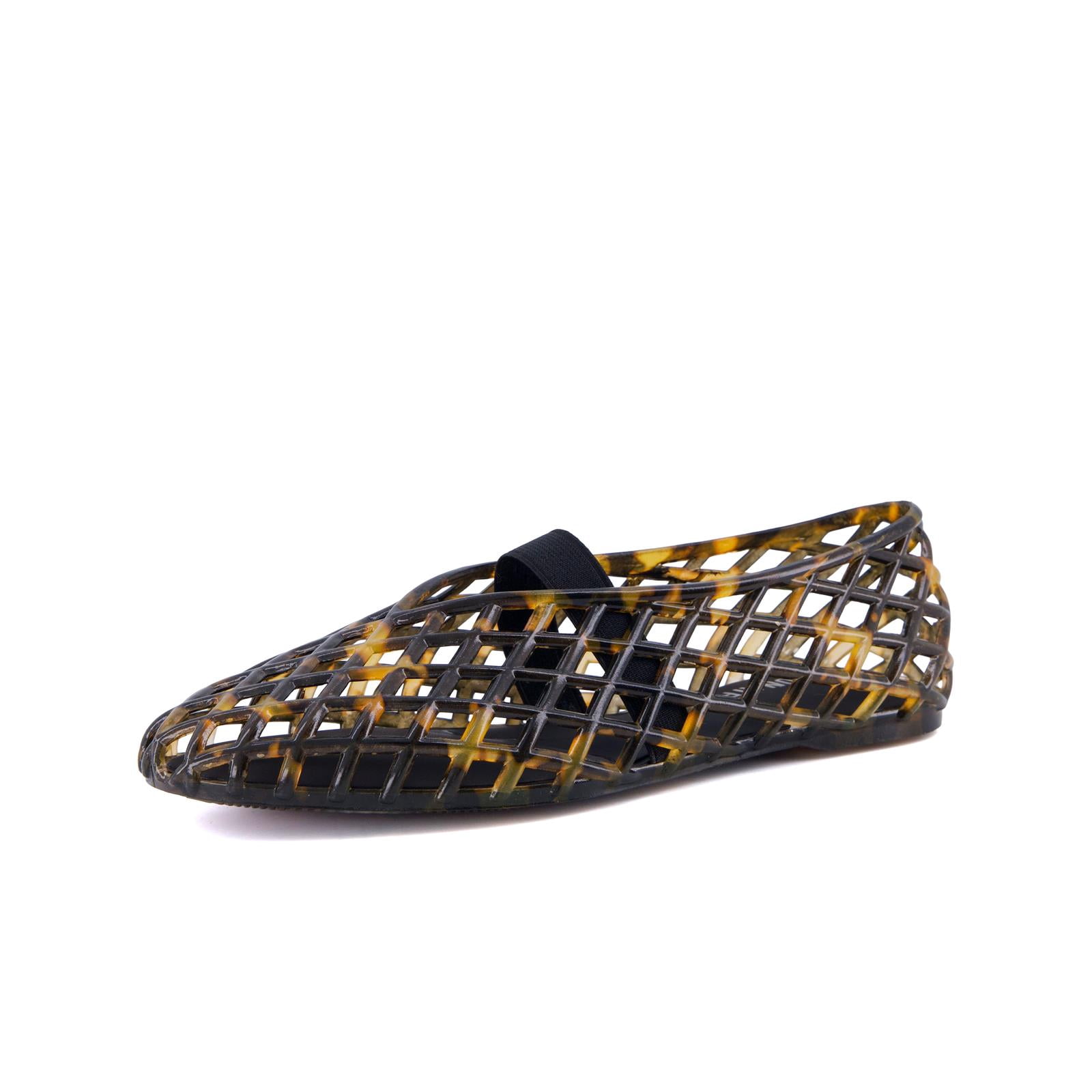 Cushionaire Siesta Girls Jelly Sandals, Lattice Cut-Out Ballet Flats