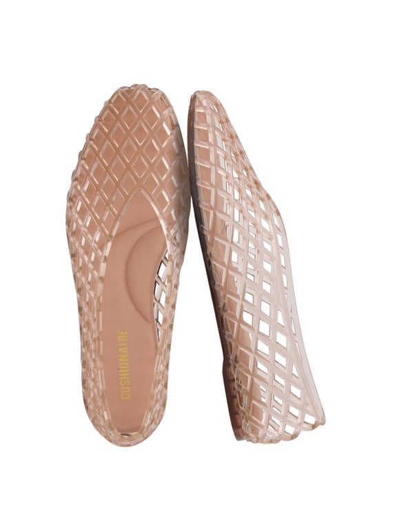 Siesta Modern Lattice Ballet Flats for Women, Comfortable Slip On Pointed Toe Womens Jelly Shoes