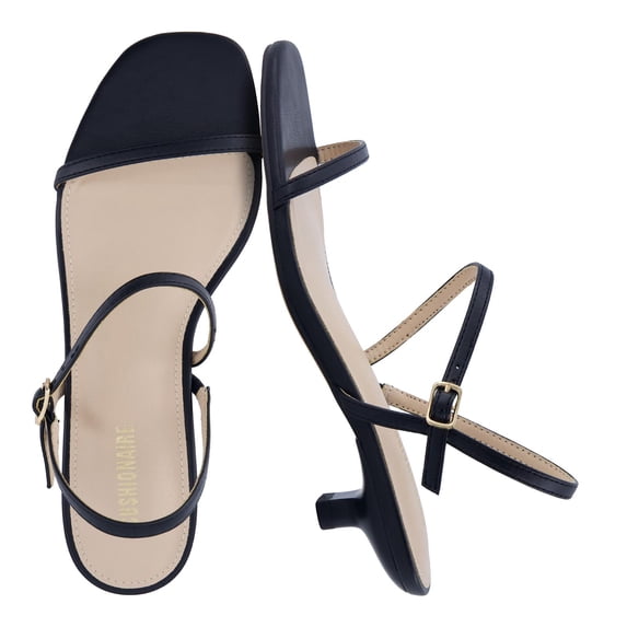 Cushionaire Soprano Women’s One Band Kitten Heel with Ankle Strap – Minimalist Dress Sandal with Memory Foam & Strappy Silhouette