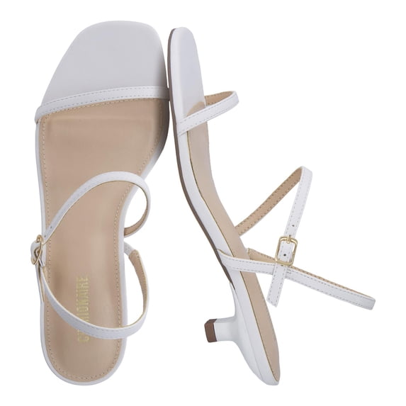 Cushionaire Soprano Women’s One Band Kitten Heel with Ankle Strap – Minimalist Dress Sandal with Memory Foam & Strappy Silhouette