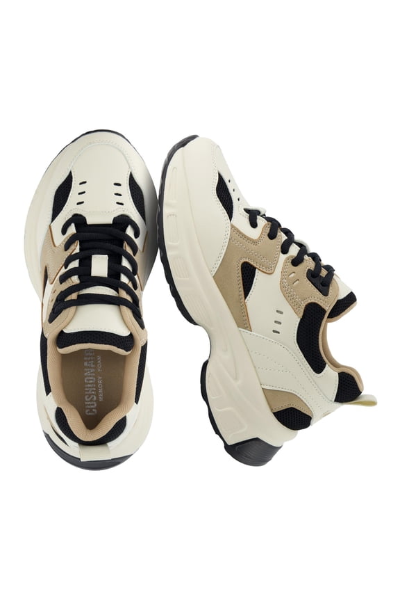 Strike Chunky Sneakers for Women - Memory Foam Insole, Lace-Up Fashion Athletic Shoe, Wide Widths Available