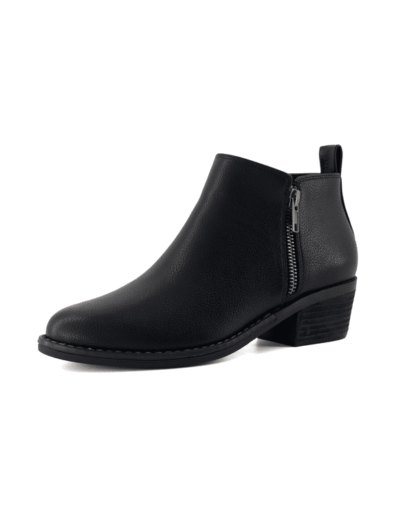 Taco Women’s Ankle Bootie – Low Heel Ankle Boots for Women with Memory Foam Comfort, Side Zipper, and Wide Widths Available