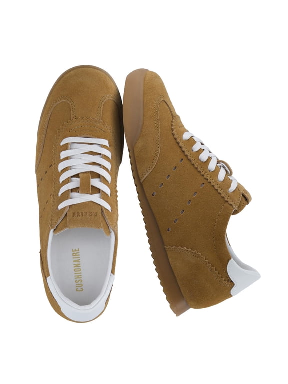 Tock Genuine Leather Lace-Up Casual Sneakers for Women – Retro-Inspired Tennis Shoe with Gum Rubber Outsole, Cushioned Arch Support, Lightweight Low Top Trainer