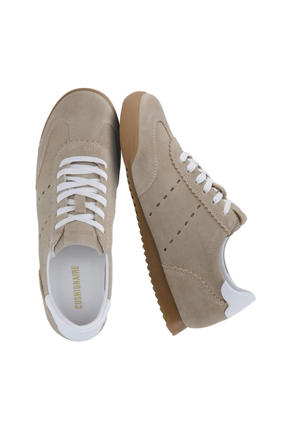 Tock Genuine Leather Lace-Up Casual Sneakers for Women – Retro-Inspired Tennis Shoe with Gum Rubber Outsole, Cushioned Arch Support, Lightweight Low Top Trainer