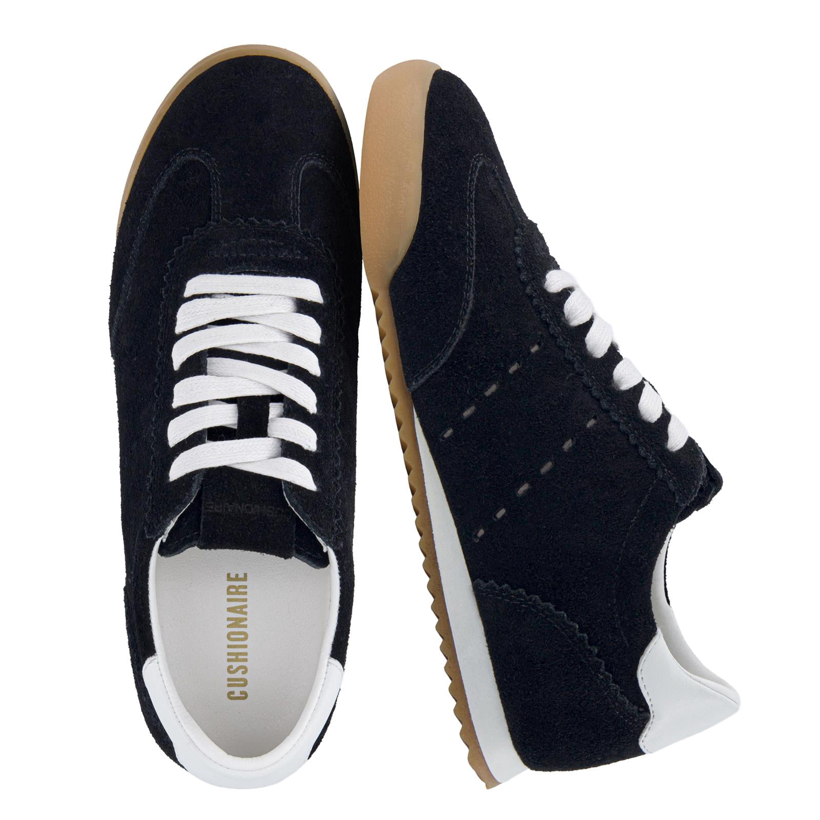 Cushionaire Topcat 100% Genuine Leather Suede Sneakers for Women ...