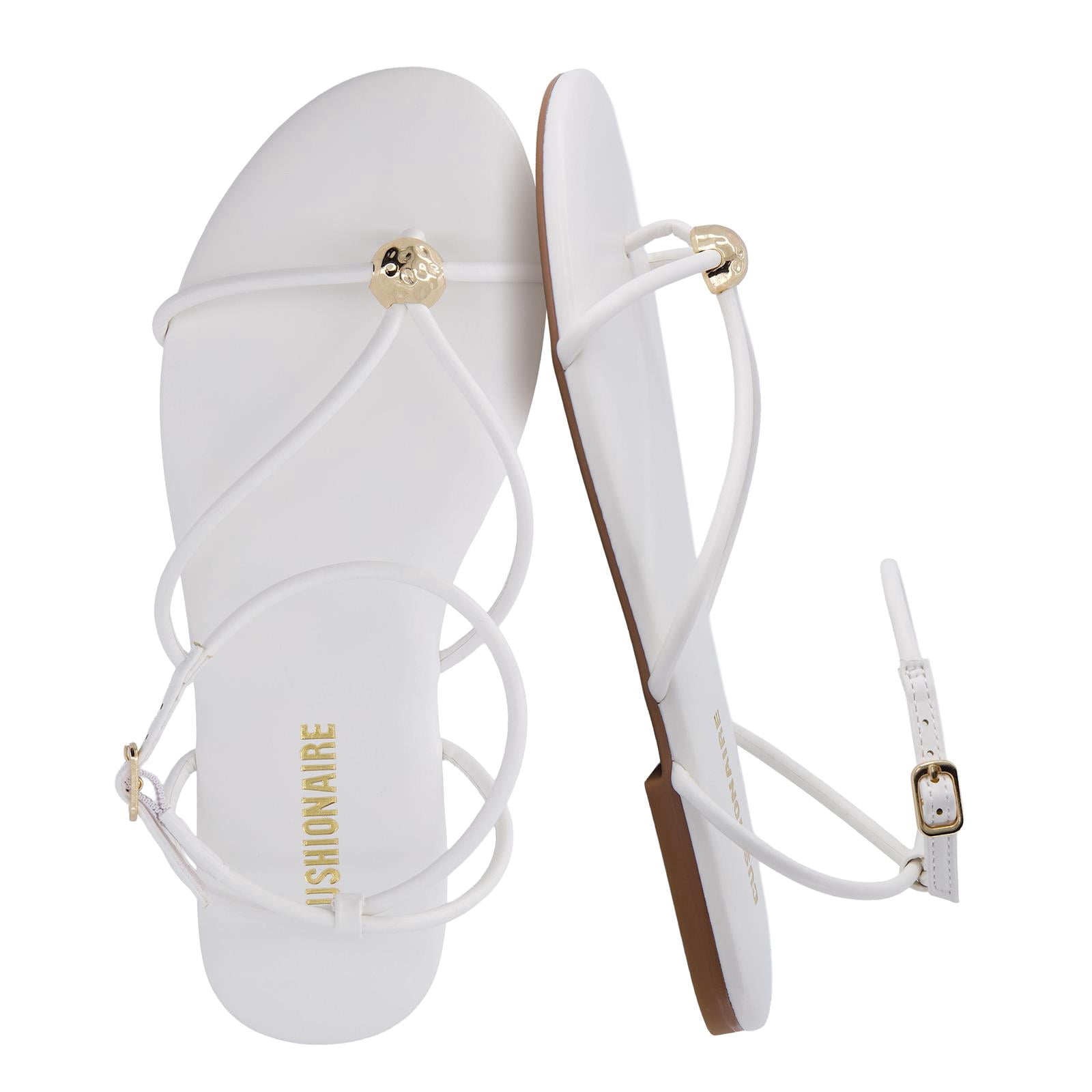 Cushionaire Tory Strappy Flat Sandals for Women, Toe Ring Sandals