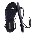 thumbnail image 1 of Cushionaire Tory Strappy Flat Sandals for Women, Toe Ring Sandals with Adjustable Buckle Ankle Strap, Wrap Style, 1 of 17