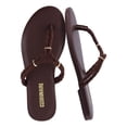 thumbnail image 1 of Cushionaire Trio Flip Flops for Women, Comfortable Beach Sandals with Braided Thong Strap, Memory Foam Footbed and Metallic Ring Accents, 1 of 22