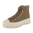 thumbnail image 1 of Cushionaire Vespa Women's Chunky Canvas High Top Sneakers with Memory Foam and Side Zipper, Platform Lug Sole Fashion Shoes for Women, 1 of 5