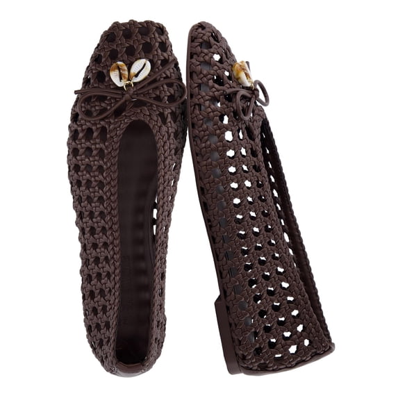 Cushionaire Witty Hand Woven Ballet Flats for Women, Comfortable Pointed Toe Flat Shoes with Bow Detail and Memory Foam
