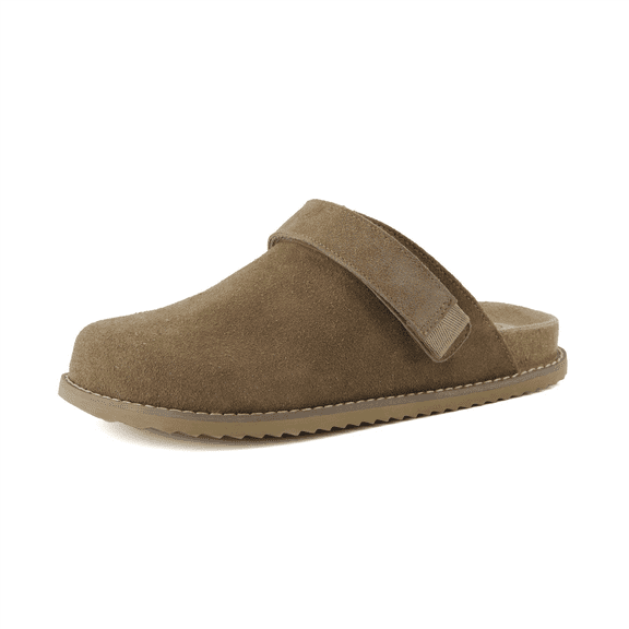 Cushionaire Women's Boulder Genuine Suede Clog with Swivel Strap – Lightweight EVA Sole, Memory Foam Cushioned Insole