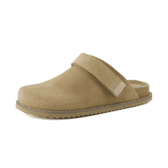 Cushionaire Women's Boulder Genuine Suede Clog with Swivel Strap – Lightweight EVA Sole, Memory Foam Cushioned Insole