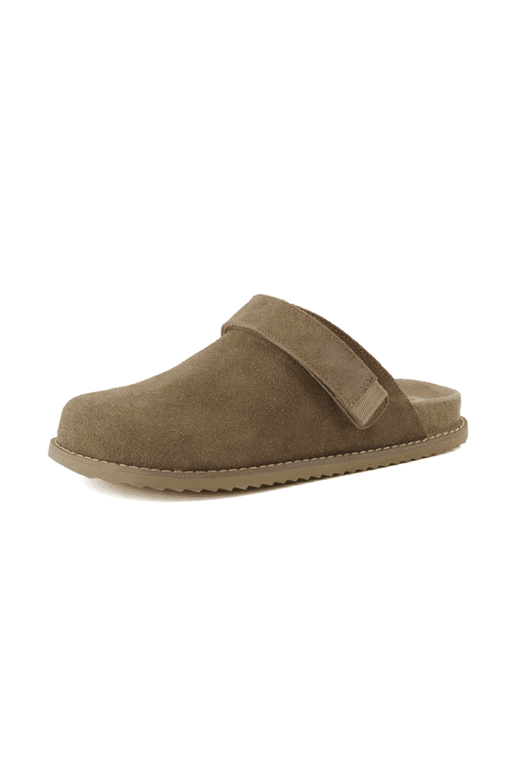 Women's Boulder Genuine Suede Clog with Swivel Strap – Lightweight EVA Sole, Memory Foam Cushioned Insole