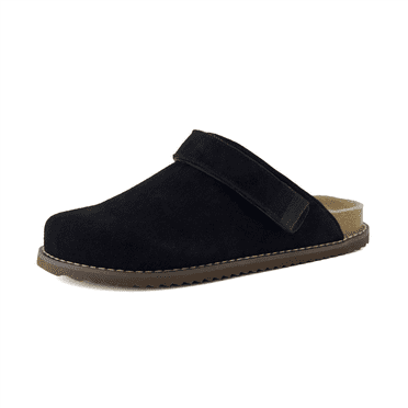 Cushionaire Women's Boulder Genuine Suede Clog with Swivel Strap – Lightweight EVA Sole, Memory Foam Cushioned Insole