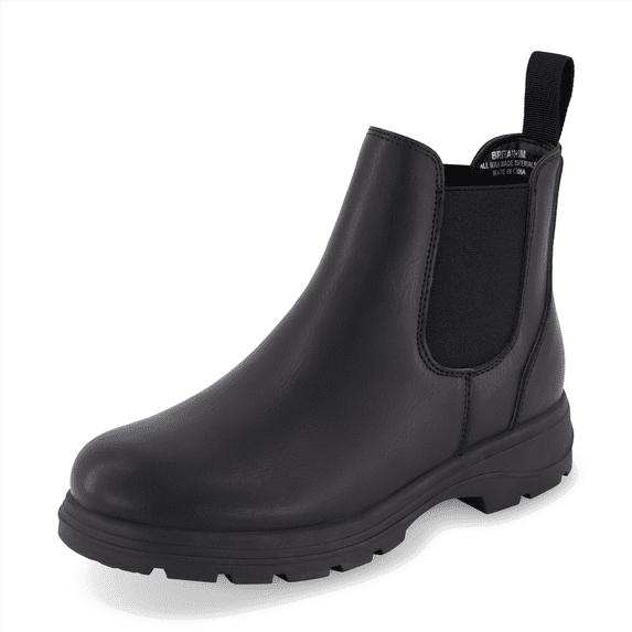 Cushionaire Women's Britain Chelsea Boots, Soft Vegan Leather, Non-Slip Sole, Memory Foam, Back Pull Tab, Ankle Boots for Women, Wide Widths