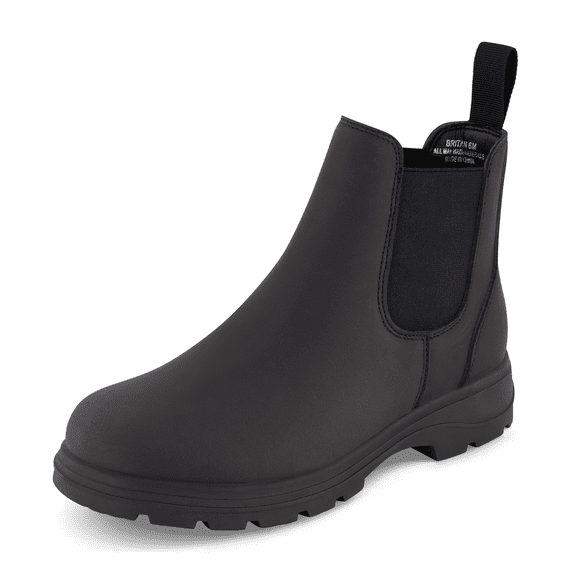 Cushionaire Women's Britain Chelsea Boots, Soft Vegan Leather, Non-Slip Sole, Memory Foam, Back Pull Tab, Ankle Boots for Women, Wide Widths