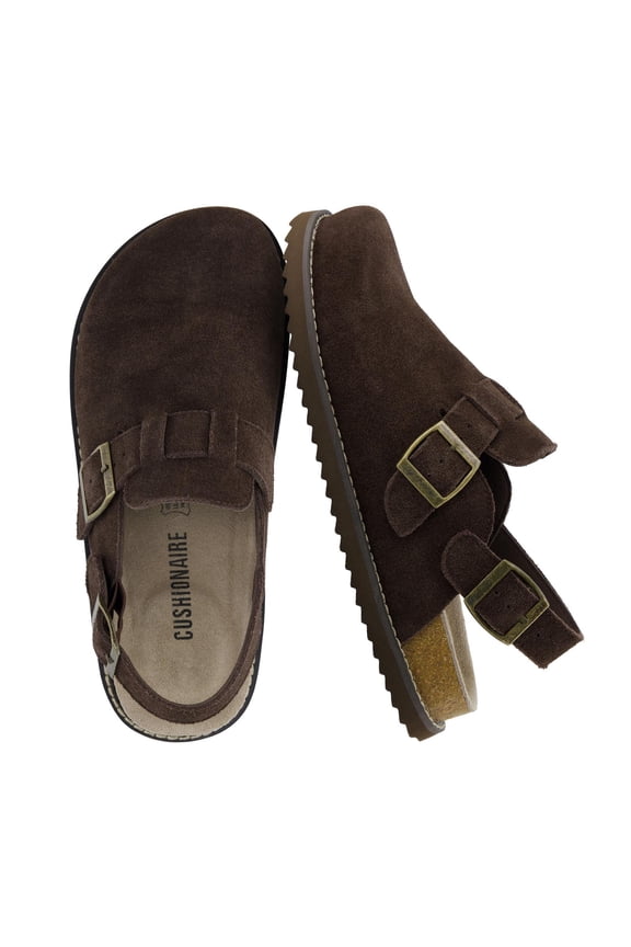Women's Brooklyn Genuine Suede Clogs - Adjustable Slingback Clog Sandal with Buckle, Memory Foam Cushioning, Wide Widths Available