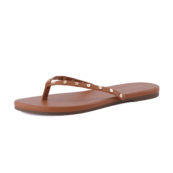 Cushionaire Women’s Confetti Studded Flip-Flops – Comfortable Thong Sandals with Embellished Straps, Stylish Summer Beach Shoes, Wide Widths Available