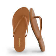 Cushionaire Cruise Lightweight Minimalist Womens Flip Flops - Comfortable Beach Sandals for Women with Cushioned Footbed & Flexible Slip On Design, Casual Vacation Essentials