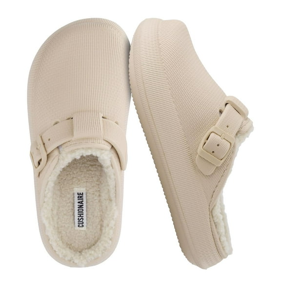 Cushionaire Women's Fable Fur Cozy Cloud Clogs - Soft and Squishy Pillow Slide Shearling Mules for Women