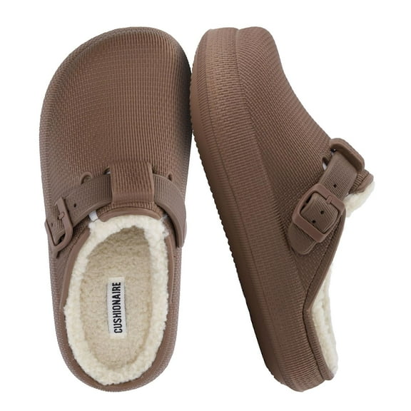 Cushionaire Women's Fable Fur Cozy Cloud Clogs - Soft and Squishy Pillow Slide Shearling Mules for Women