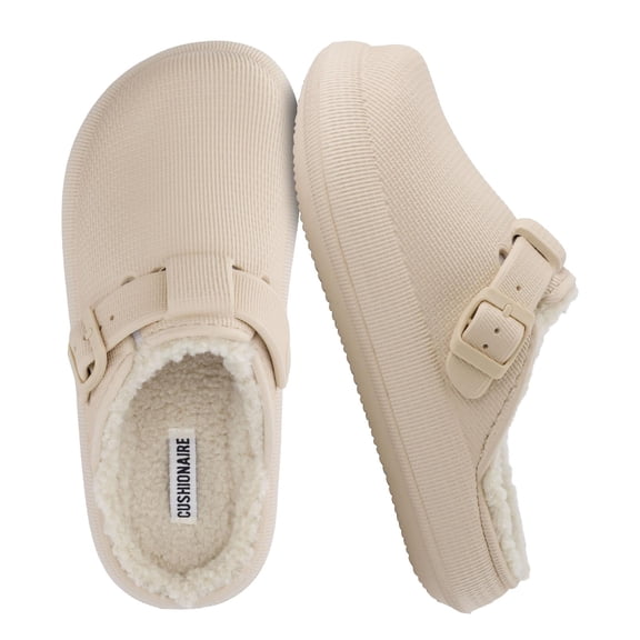 Cushionaire Women's Fable Fur Cozy Cloud Clogs - Soft and Squishy Pillow Slide Shearling Mules for Women