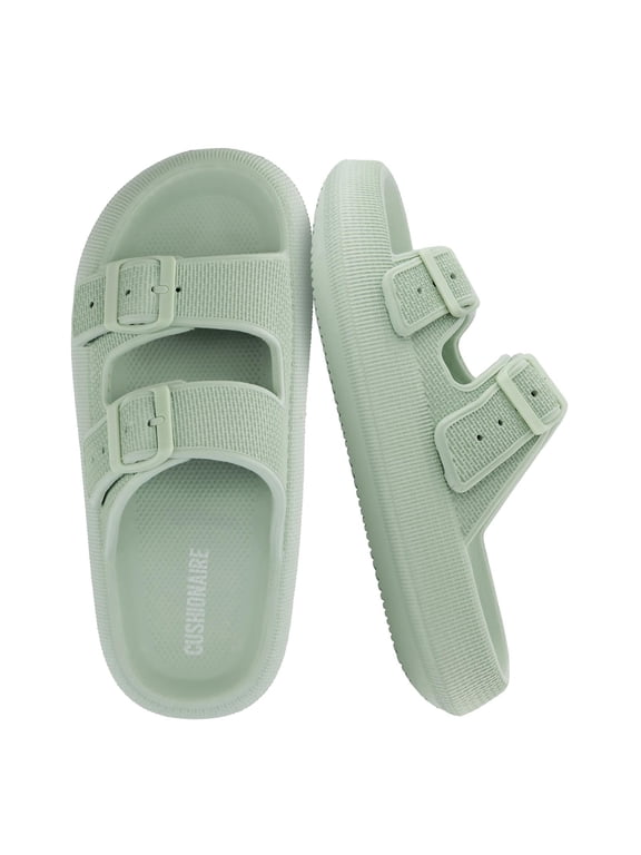 Fame Pillow Recovery Sandals for Women, Adjustable Double Buckle Waterproof EVA Cloud Slides for Women