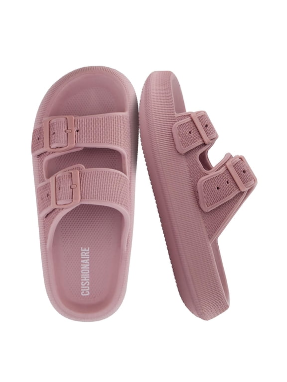 Fame Pillow Recovery Sandals for Women, Adjustable Double Buckle Waterproof EVA Cloud Slides for Women