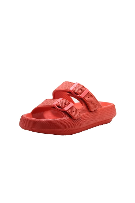 Fame Pillow Recovery Sandals for Women, Adjustable Double Buckle Waterproof EVA Cloud Slides for Women