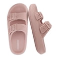 thumbnail image 1 of Cushionaire Fame Pillow Recovery Sandals for Women, Adjustable Double Buckle Waterproof EVA Cloud Slides for Women, 1 of 19