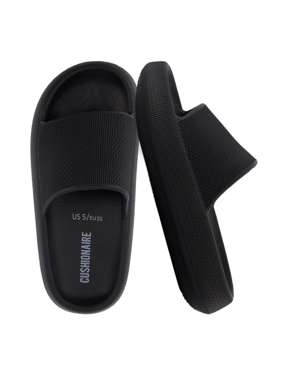 Feather Pillow Slide Sandals for Women – Comfortable and Squishy Slip On Womens Slippers, Indoor Outdoor Shower Shoes, Beach Essential Cloud Slides
