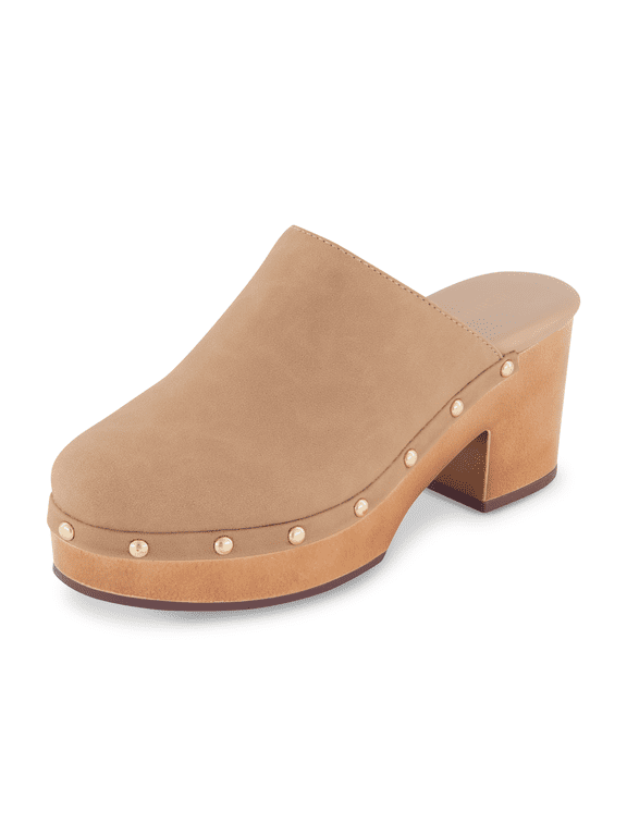 Women's Gibbons Faux Wood Clog with Memory Foam Padding, Wide Widths Available