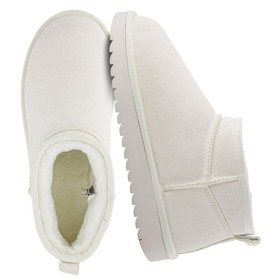 Cushionaire Hip 2 Genuine Suede Ankle Boots for Women, Cozy Faux Shearling Lining Pull On Winter Womens Boots